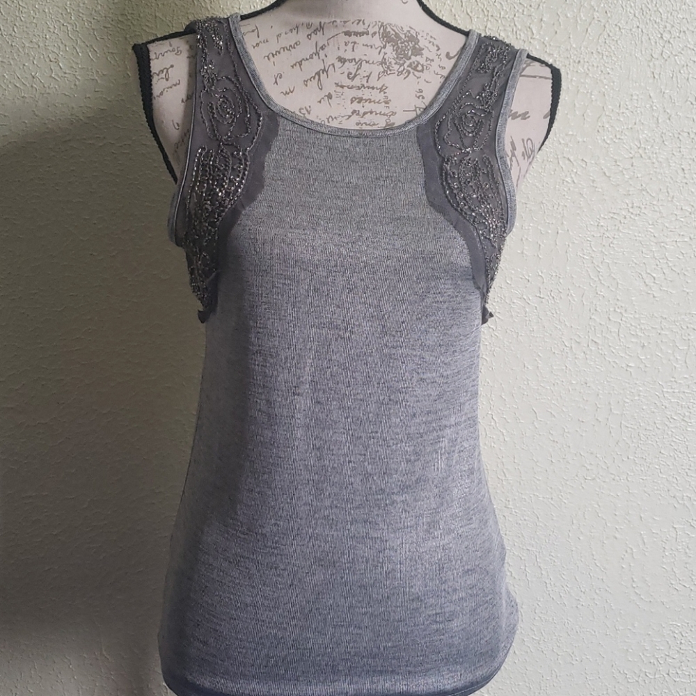 GU BKE medium silver beaded tank